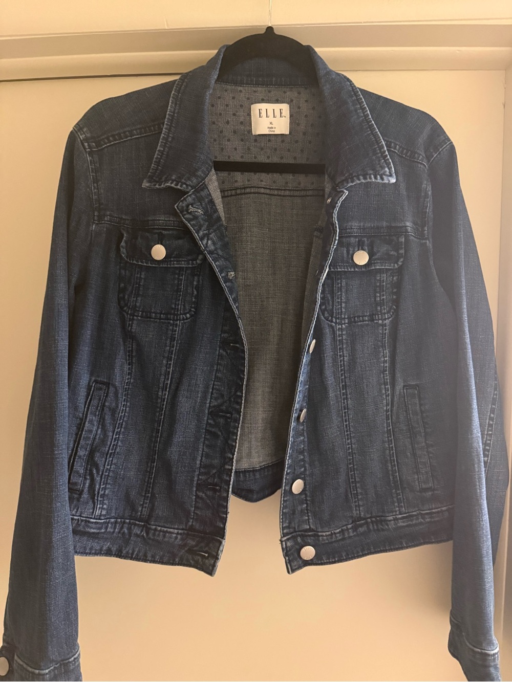 Elle Classic Indigo Denim Jacket with Silver Buttons